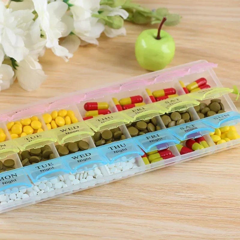 21 Grids 7 Days Portable Weekly Pill Case Medicine Storage Box